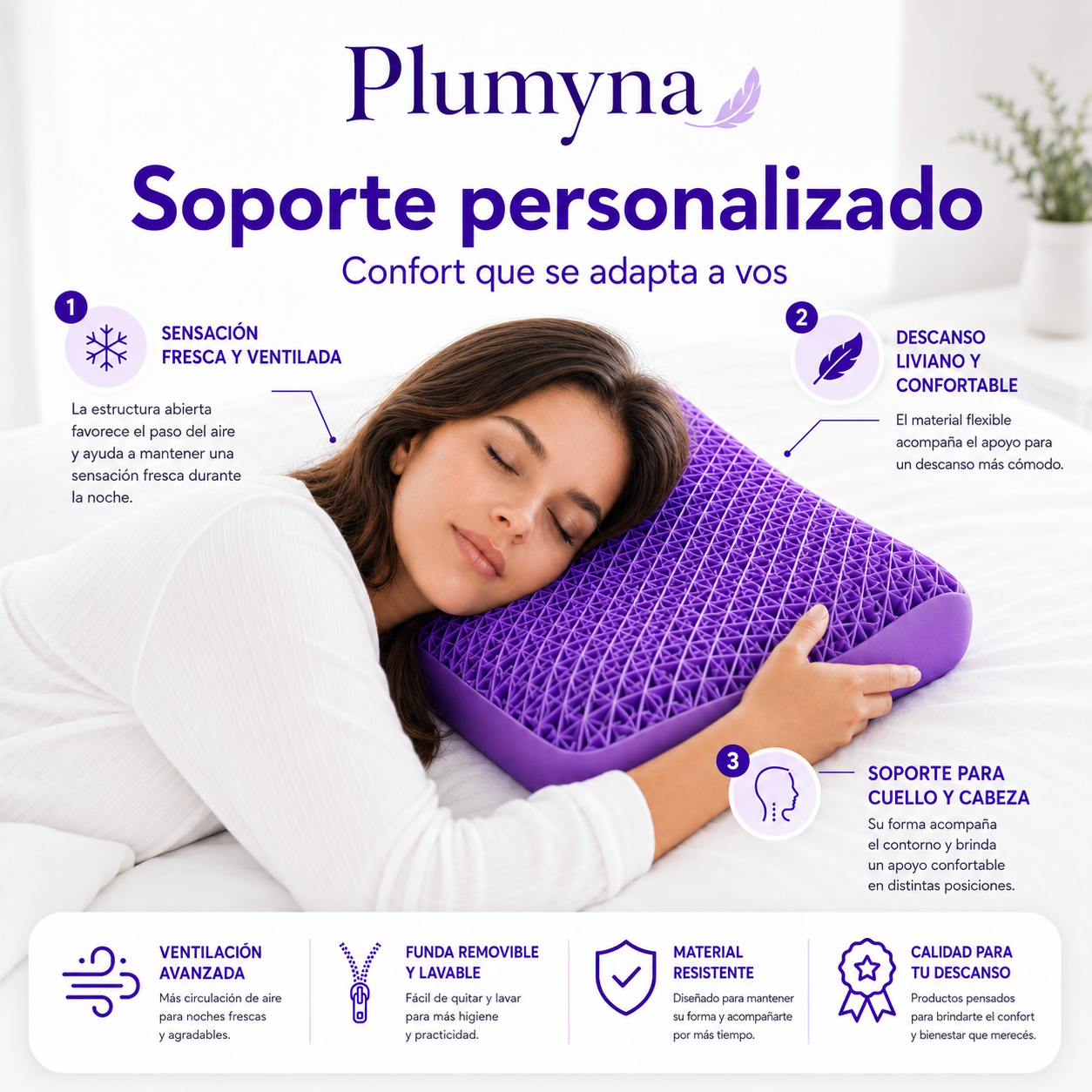 Almohada Gel Colmena Premium | Plumyna
