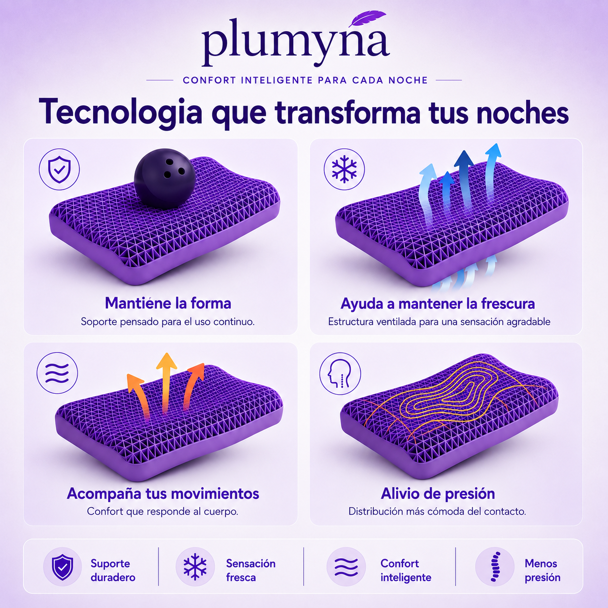 Almohada Gel Colmena Premium | Plumyna